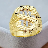 creative dollar sign ring for men gold color ring novelty hip hop jewelry