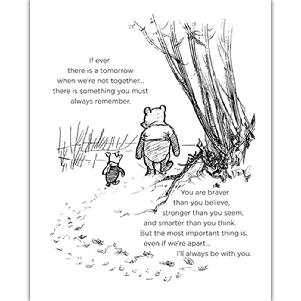 Декор для детской комнаты мультяшный Винни-Пух постер картины на холсте декор