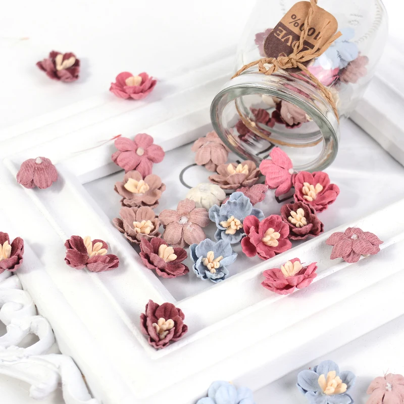 

10/50Pcs Artificial Flower Silk Rose Mini Flowers For Wedding Decorations DIY Wreath Headdress Accessories Clip Art Fake Flower