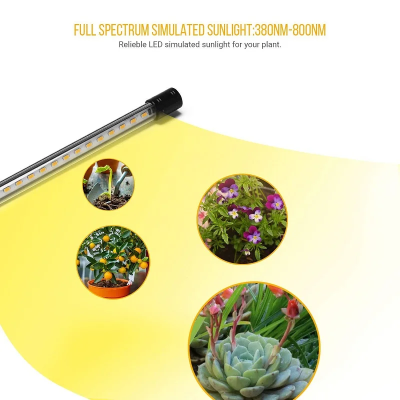 USB 5V Электрический таймер Затемнения полный спектр 4 головы светодиодный Grow