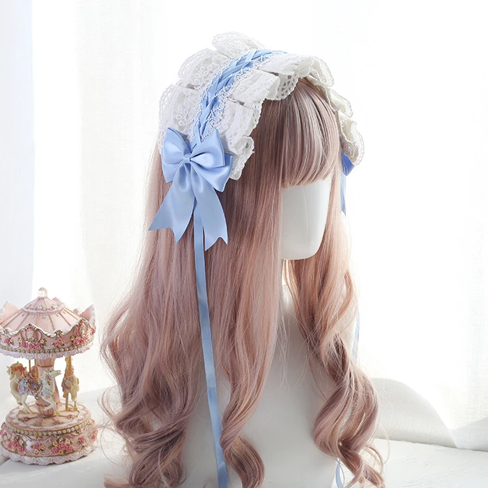 

Japanese Soft Sister Lolita White Headpiece of Lace Headband Fairy Sister Hair Band Wild Soft Sister Lolita Small Hair KC