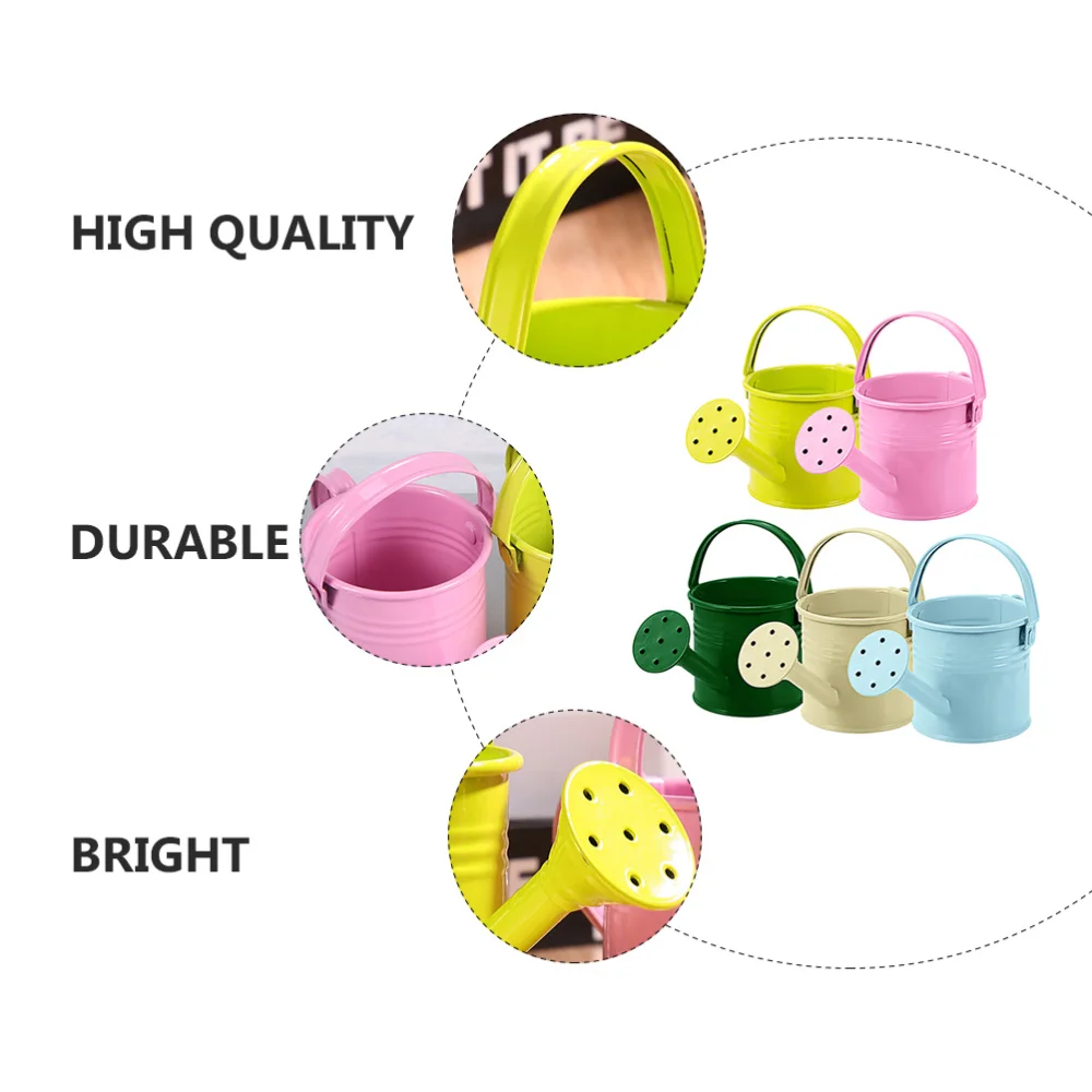 

5pcs Chic Watering Can Children Garden Watering Bucket Iron Watering Tin Can