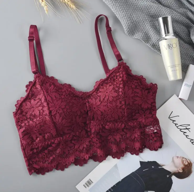 Сексуальные кружева Bralette труба топы бандо Лето Для женщин кружевной бюстгальтер танки топы бандо Жилет для девочек нижнее белье сексуальное женское белье плюс Размеры - Цвет: Sunflower Red