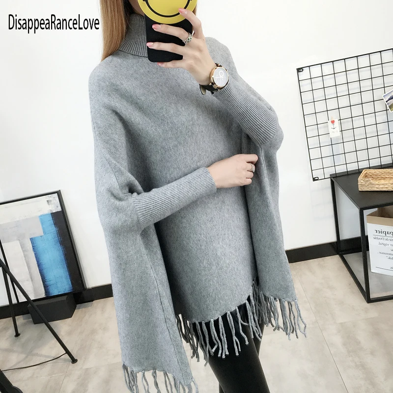 2021 Женские Пуловеры и свитера свободная мягкая шаль с бахромой пончо женский