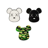 animal acrylic brooch tricolor bear head icon pins badge good quality pin for kids party gifts decoration on bag hat