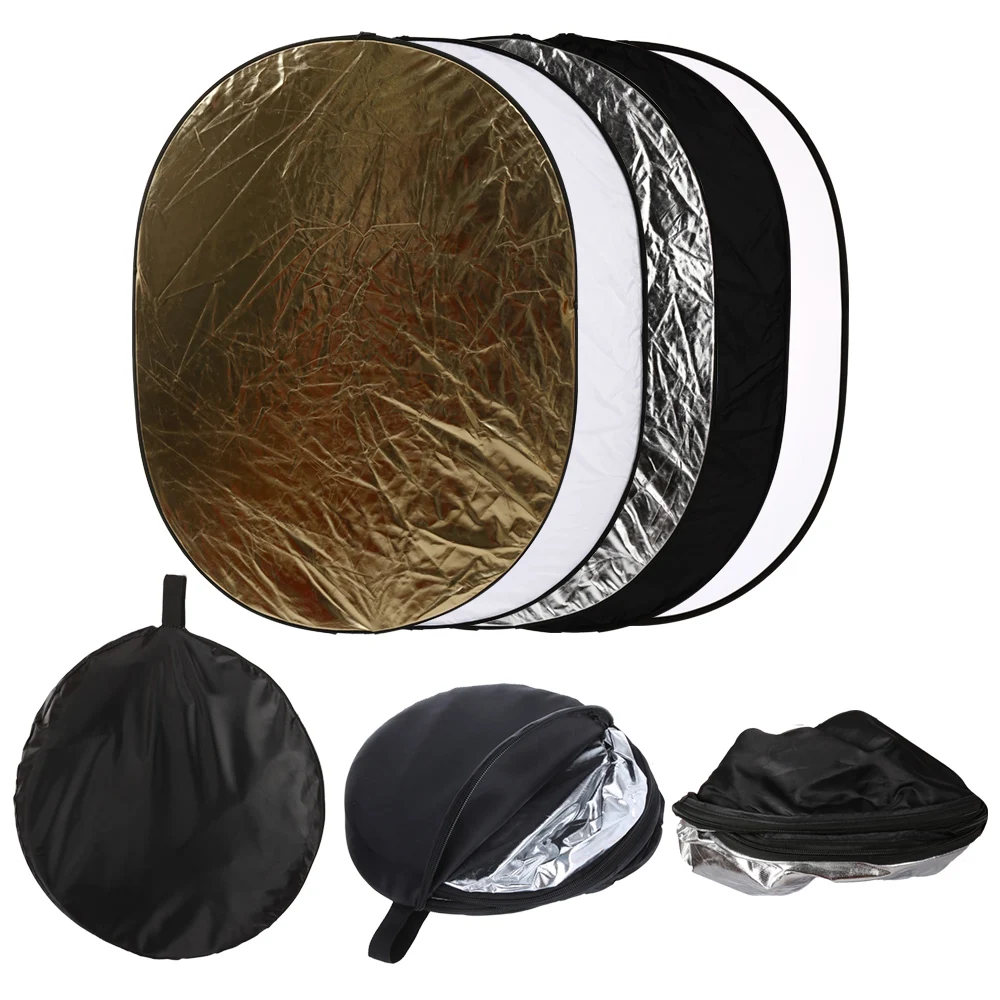 

60x90CM 5-in-1 Portable Collapsible Multi-Disc Diffuer Light Oval Reflector With Carrying Bag For Photography Studio Shooting