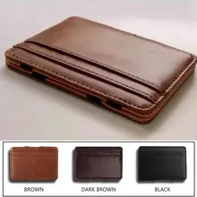 Ultra Thin Miniกระเป๋าสตางค์ขนาดเล็กกระเป๋าสตางค์การ์ดไม่มีกระเป๋าสตางค์PU Holderกระเป๋าสตางค์บัตรเคร...