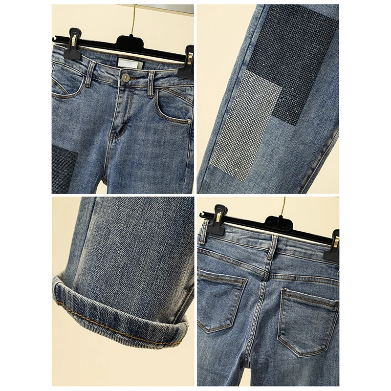 Джинсовые брюки женские новые джинсы модные облегающие повседневные Эластичные