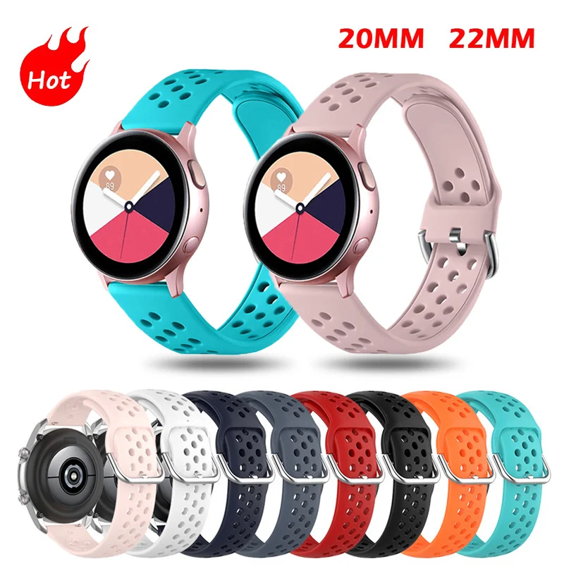 

Silicone Strap for Samsung Galaxy Watch Active 2 40mm 44mm Gear S3 S2 Sport Wrist Watchband for Samsung Galaxy Watch 42mm 46mm
