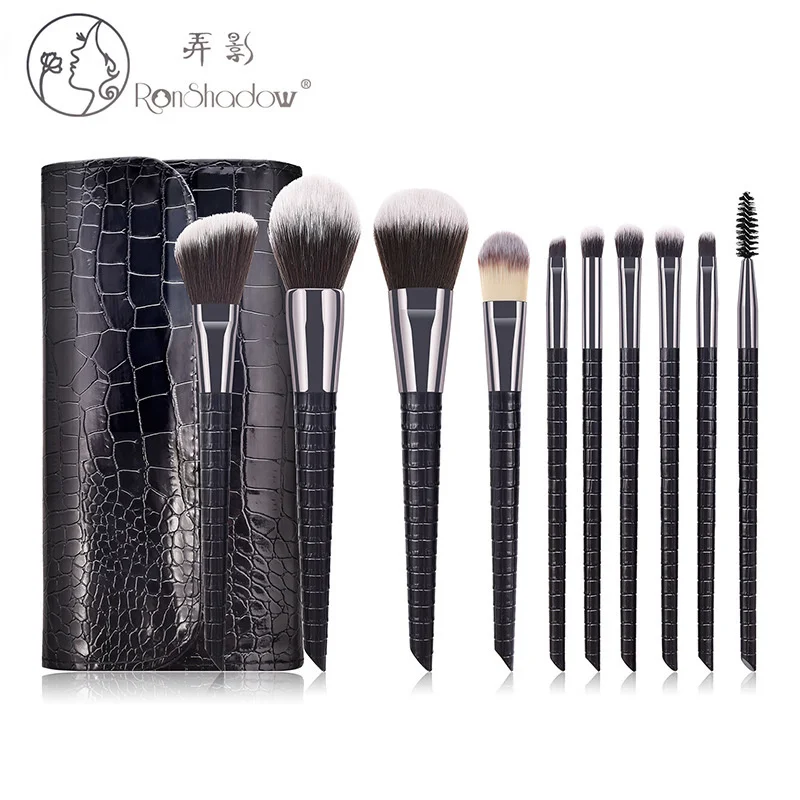 

10pcs Crocodile Makeup Brushes Set Eyeshadow Foundation Powder Eyebrow Blush Brush Cosmetics Beauty Make Up Kit Tool Maquiagem