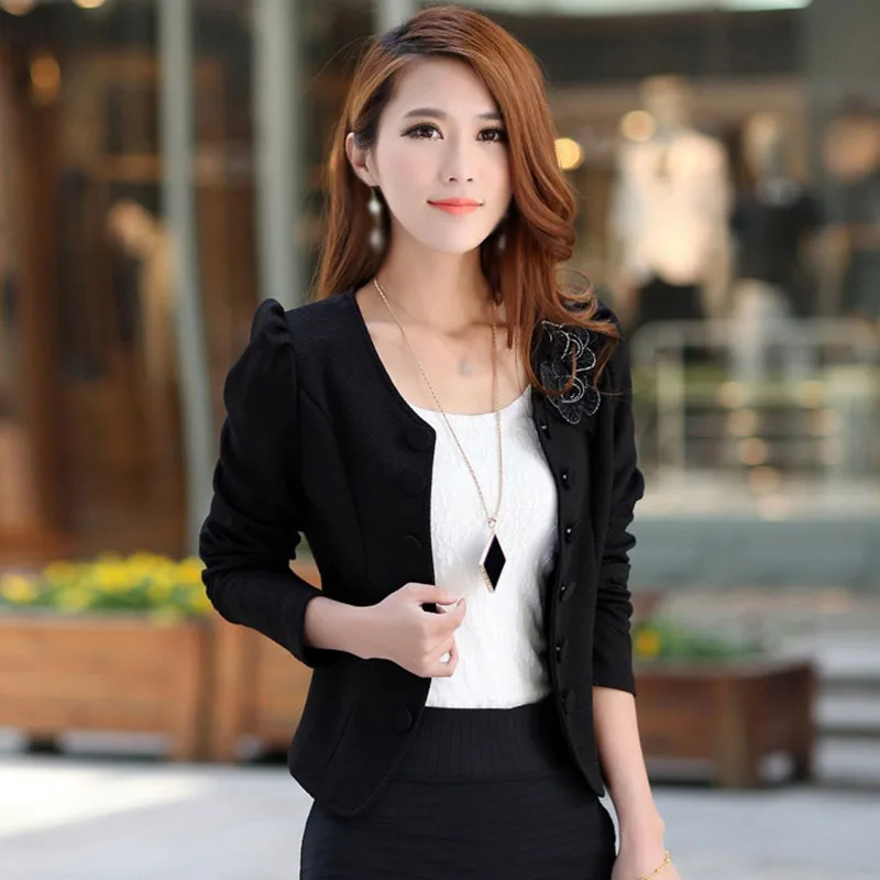 

Women Plus Size Short Style Jackets Fashion Elegant Office Lady Commute Jackets Women's Button Coats Tops 2021