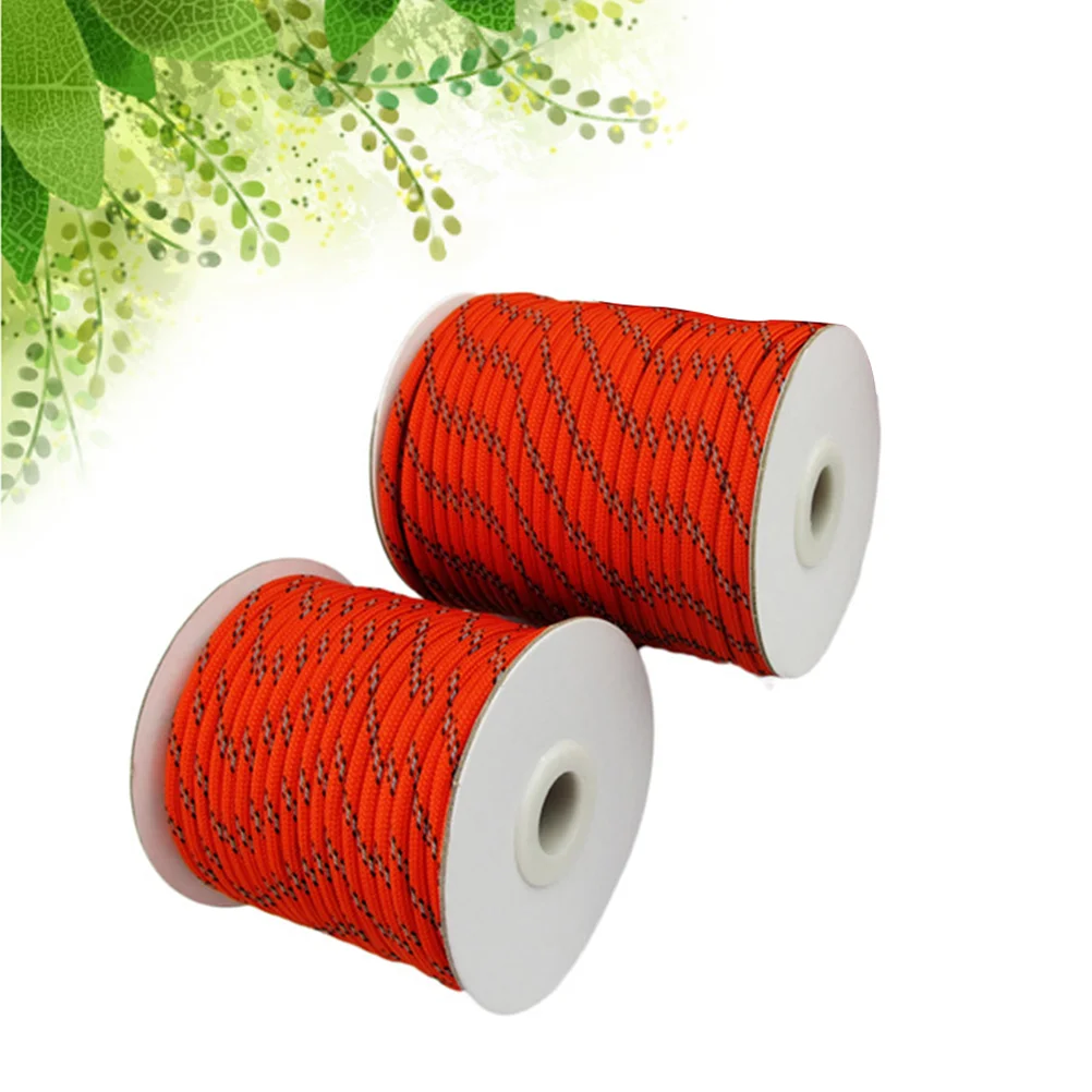 

2 Rolls of High-Visibility Tent Rope Reflective Guyline Cord Reflective Tent Guyline Nylon Material Cord for Rain Tarps Tents