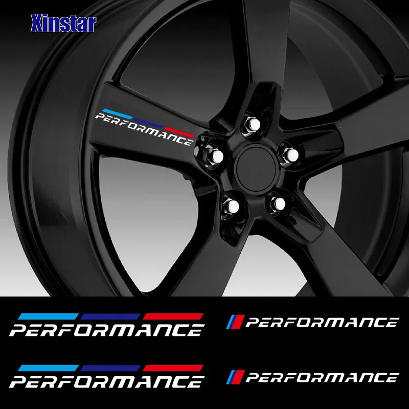 4 шт м Мощность производительность машины наклейка на обод колеса для Bmw E36 E39 E46 E53