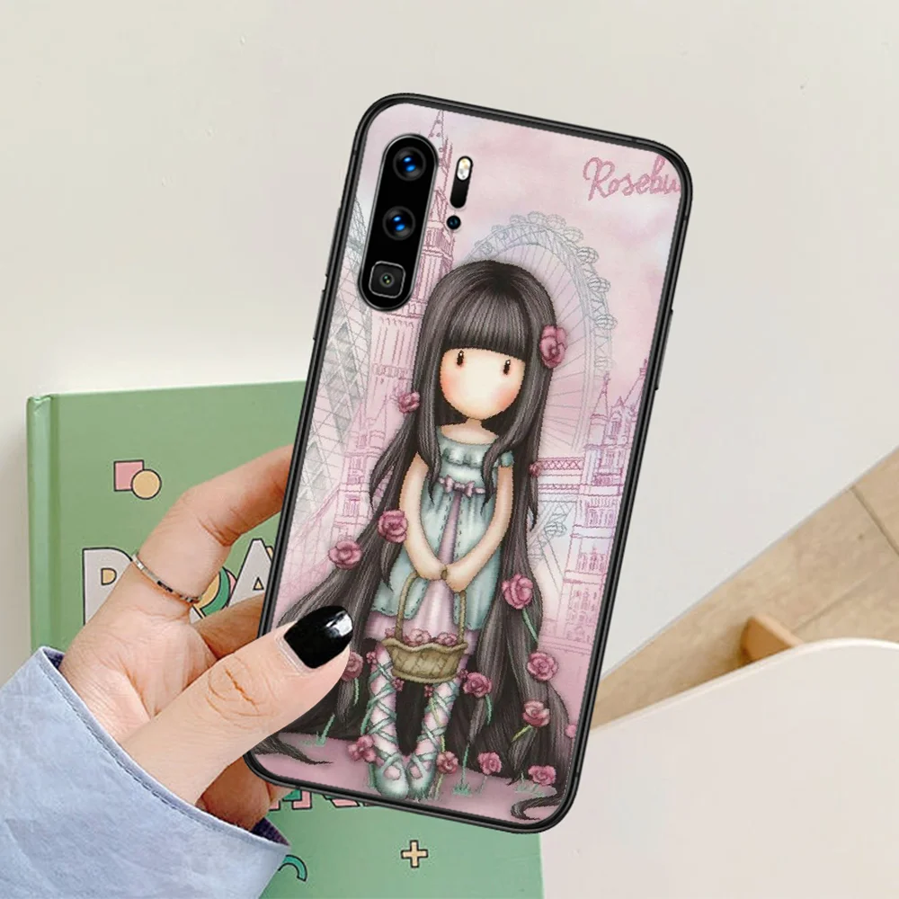 

Cartoon Lovely Santoro Gorjuss Phone Case For Huawei P Mate Smart 10 20 30 40 Lite Z 2019 Pro black Coque Painting Cover 3D Back