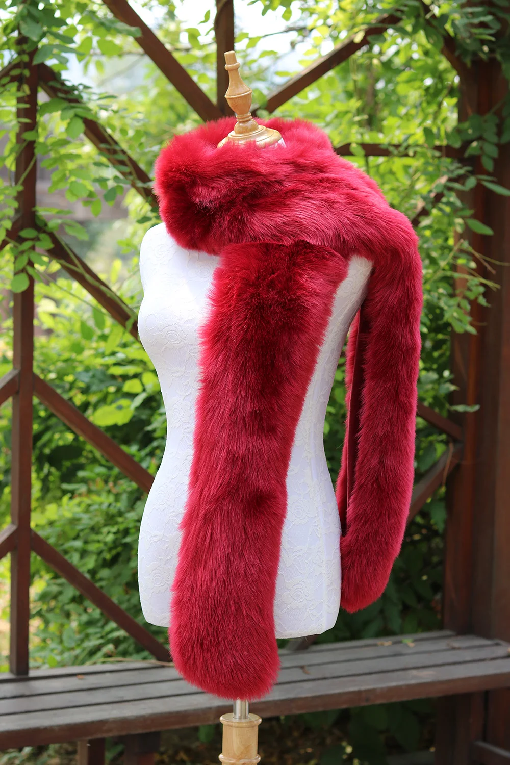 Faux Fox Fur Scarf Long Collar Female Winter Raccoon Hat Fake Shawl Cloak | Wedding Jackets / Wrap
