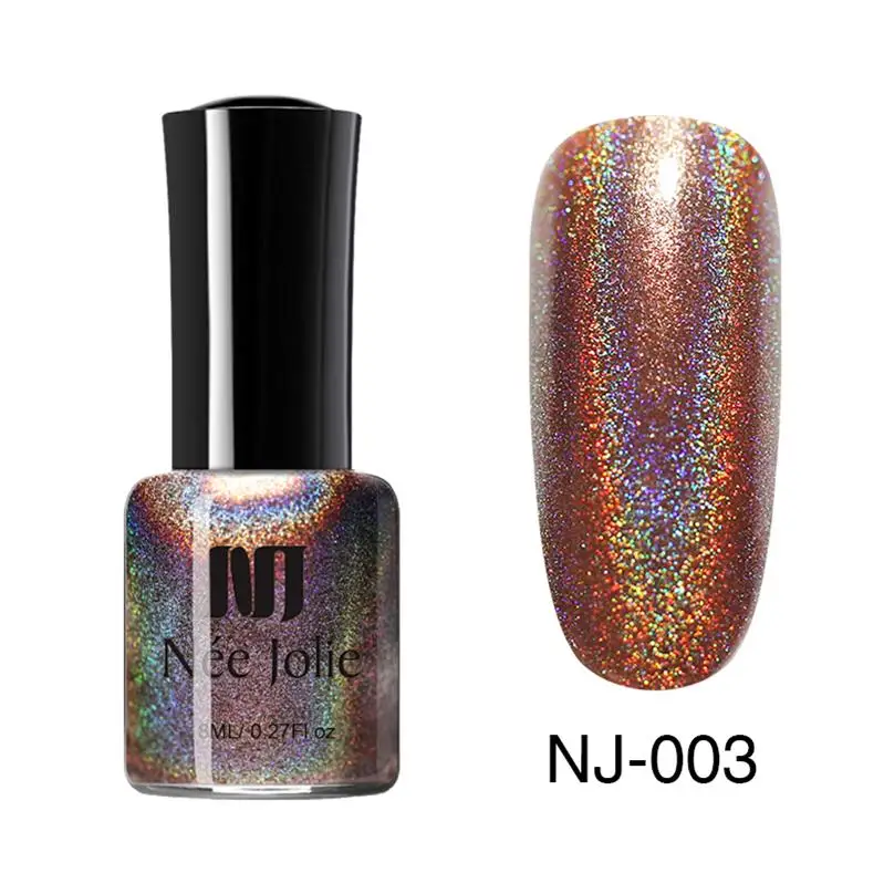 Holo-03 8ml Ни Джоли 66 Цвета лак для ногтей, быстро сохнут, 8/3. 5 мл блестящие, для дизайна ногтей чистый голографическая серии матовые, накладные ногти, покрытие лаком - Цвет: Holo-03 8ml