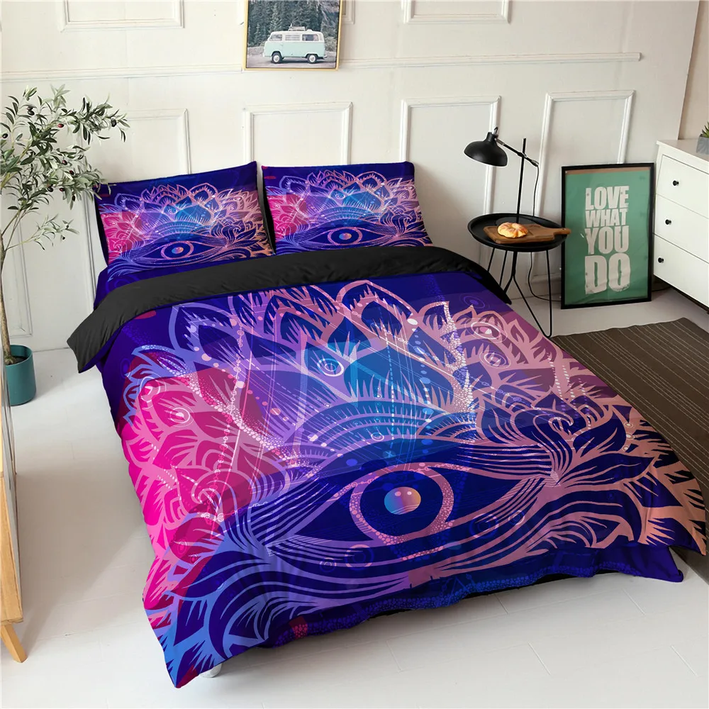 

2021 3D Printing Microfiber Bedding Set Home Textile Twin Queen King Size Duvet Cover Set for Bedroom Beautiful Scenery Decor