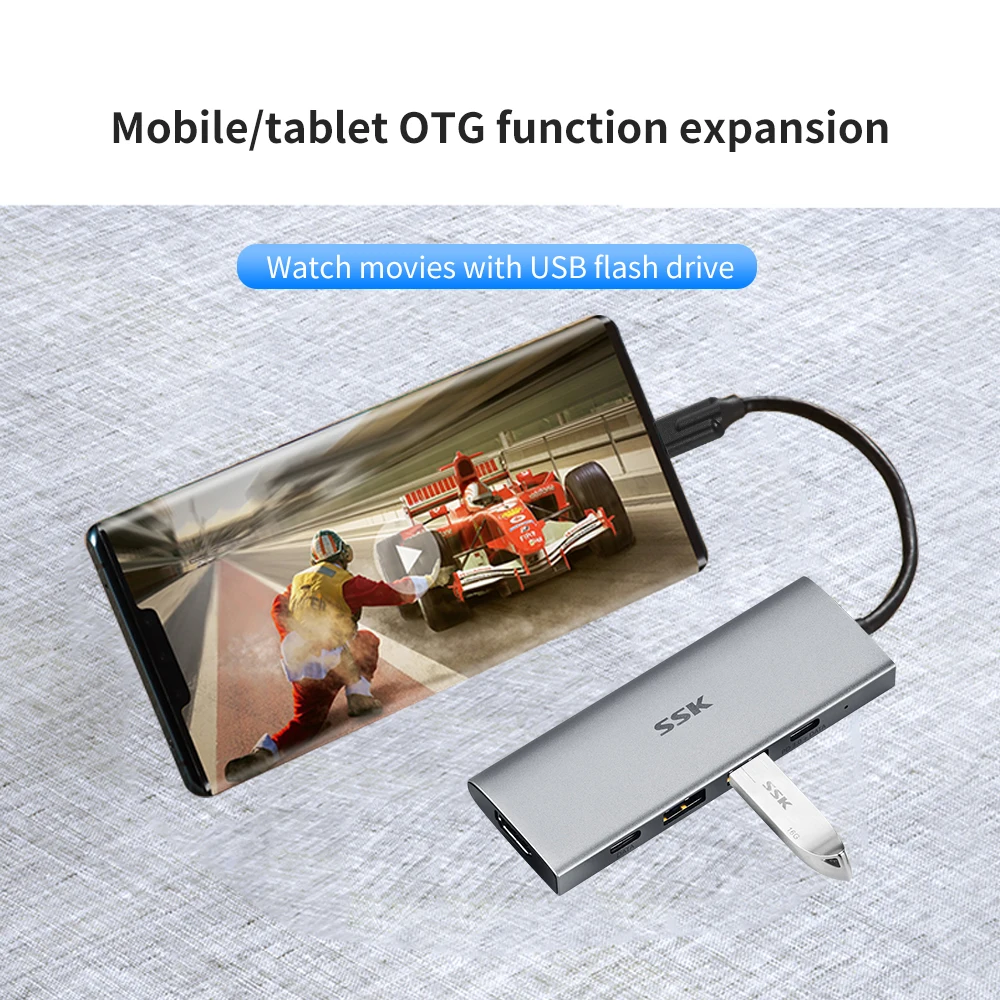 Адаптер SSK USB C HUB HDMI 11 в 1 к 3 0 док-станции Type-C многофункциональный адаптер для