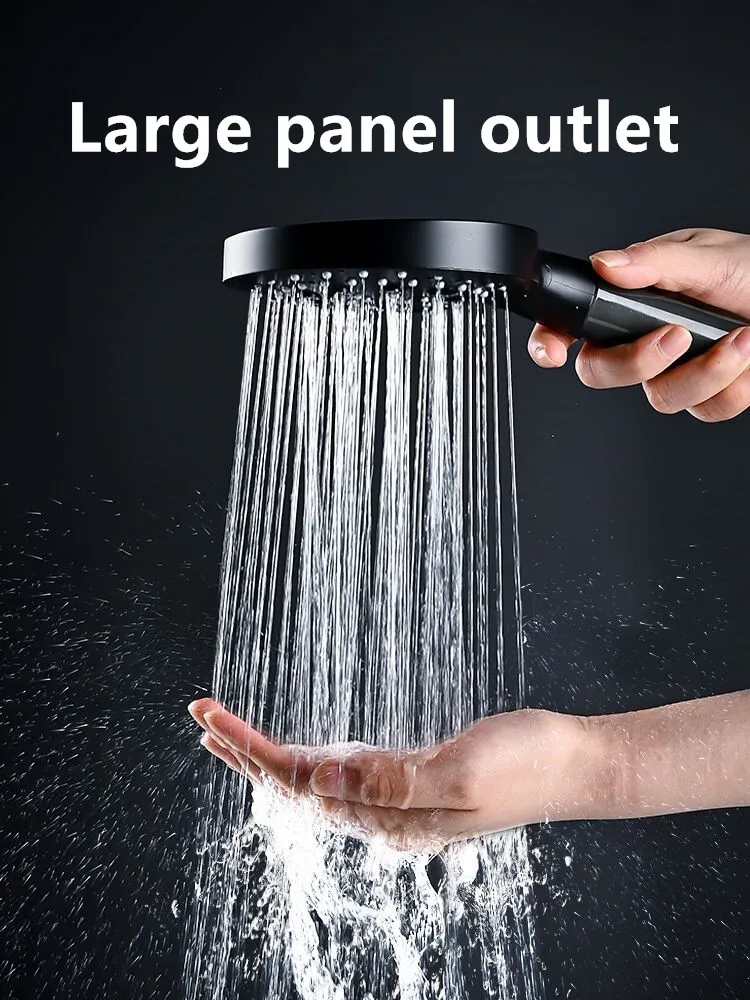 shower head bath rainfall water saving filter large panel 3 gears adjustable black faucet nozzles accessories bathroom showers free global shipping