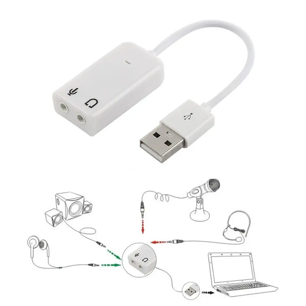 USB 2 0 до 3 5 мм Virtual 7 1 CH наушники 3D внешняя звуковая карта аудио адаптер | Мобильные