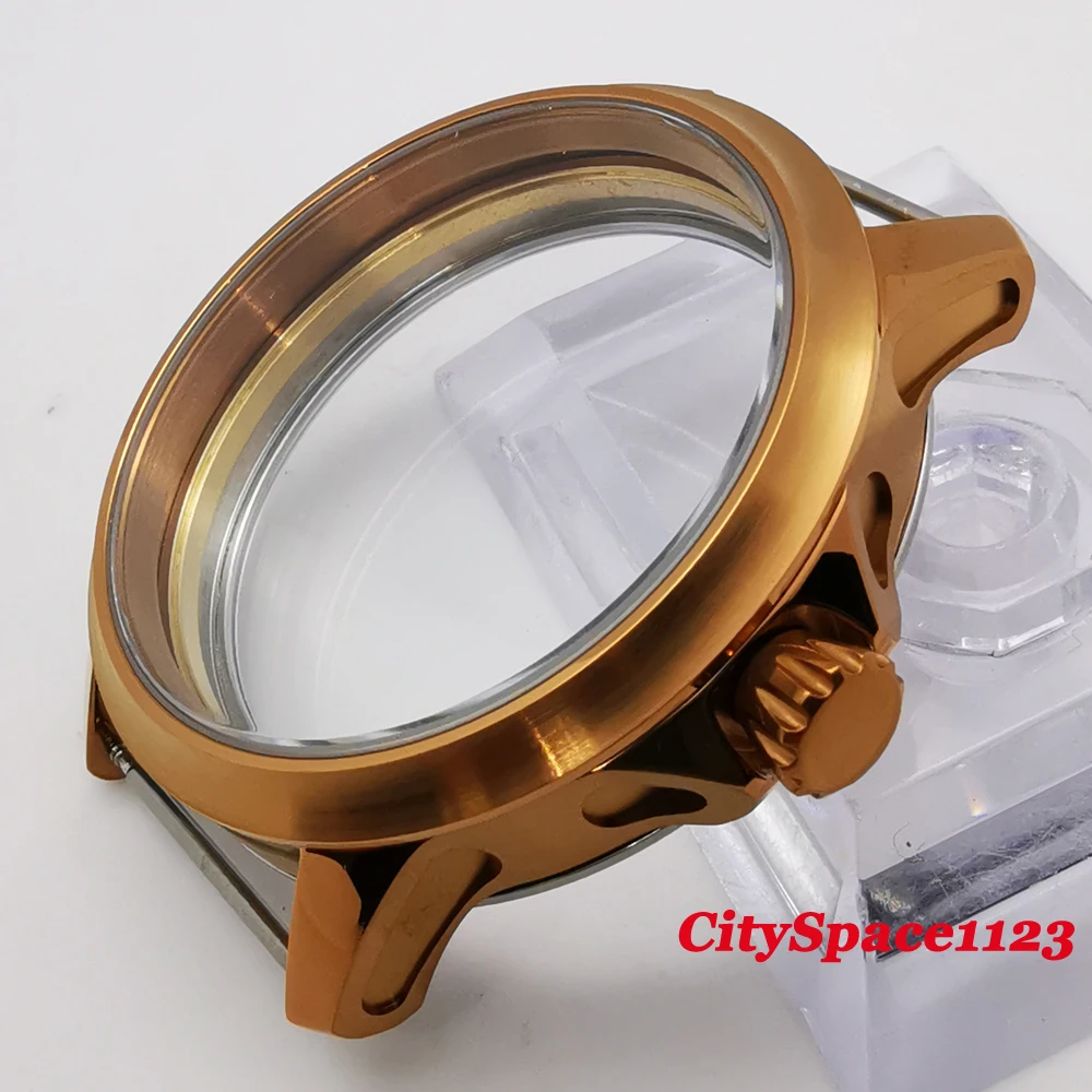 Часы стерильные Чехол 45 мм с латунным покрытием подходит для ETA 6497 6498 ST36 мужские