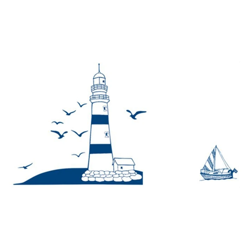 2 шт. съемные настенные стикеры на обои для гостиной синяя Парусная стена чайки