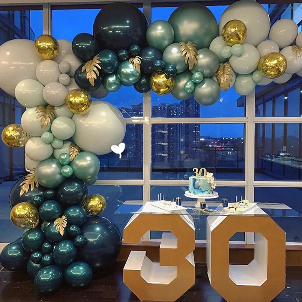 50 шт. синий зеленый двойной латексный шар с водяной уткой для свадьбы дня