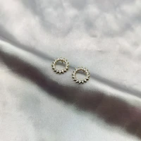 sweet earrings for women plated gold zircon s925 silver needle pendant piercing fashion jewelry wedding accessories