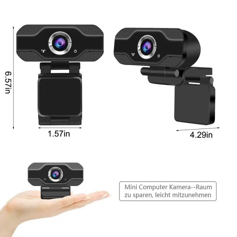 

1080P HD USB 2.0 Unmanned Drive Webcam With Full Digital Noise Reduction Microphone For Laptops LCD Monitors Universal
