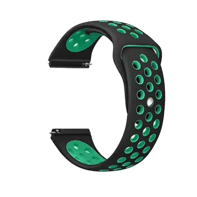 30 Black lake cyan 22 мм силиконовый спортивный ремешок для samsung Galaxy Watch 46 мм SM-R800NZSAXAR 20 мм Amazfit ремешок Bip для Galxy Watch 42 мм браслет - Цвет ремешка: 30 Black lake cyan