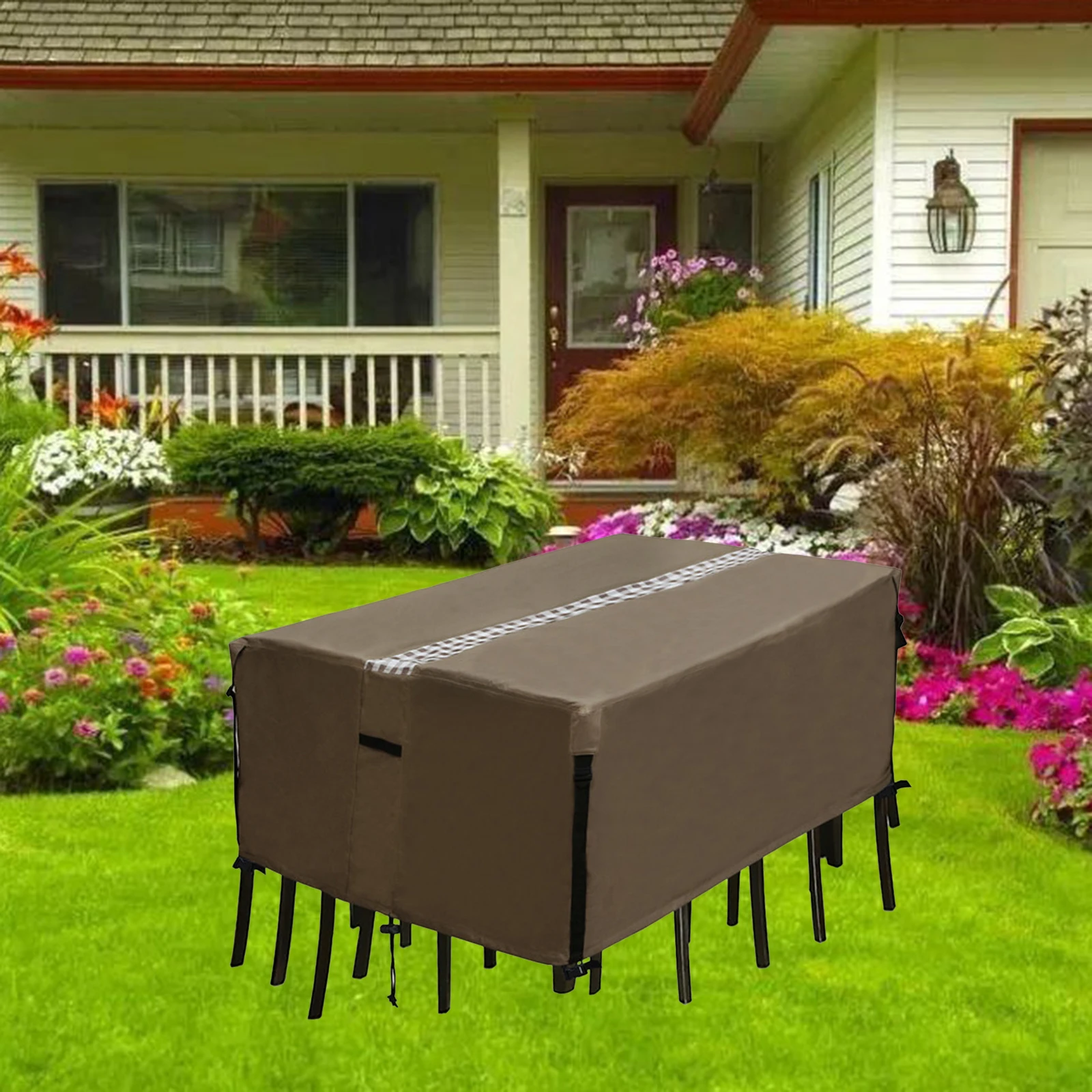 600D оксфордская ткань патио/открытый обеденный квадратный стол искусственный