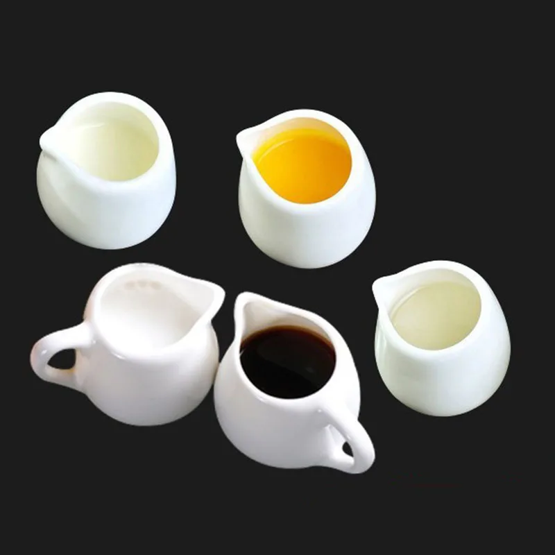 

Sugar & Creamer &Milk Pots Pitcher Ceramics Seasoning Jar Creamer Container Cup Tableware White Kitchen Tools