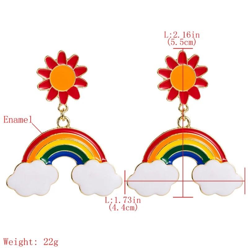 YIHUGMBO милые радужные висячие серьги разноцветные женские модные ювелирные