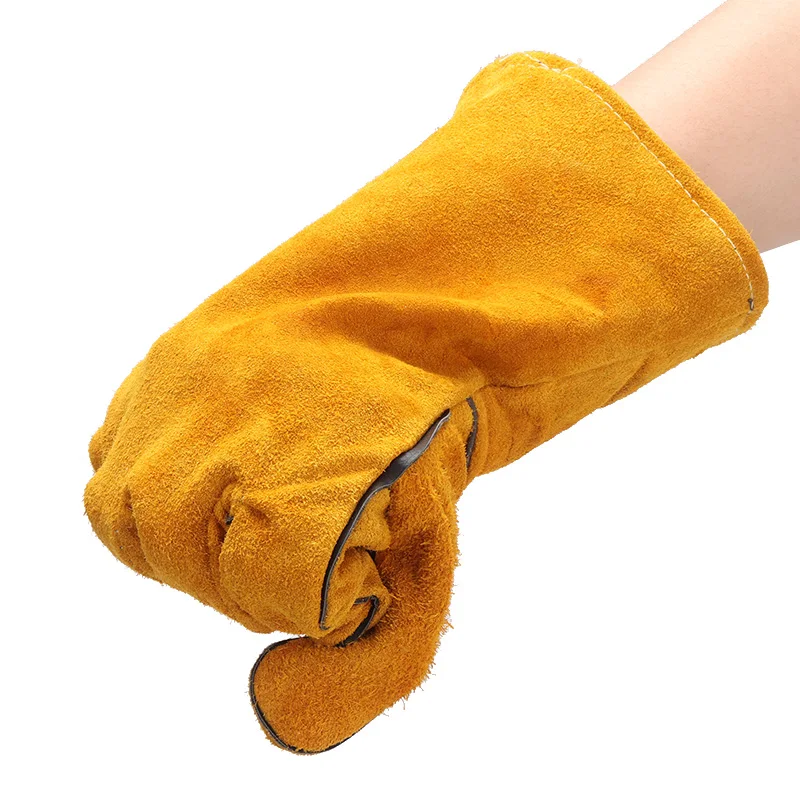 1 пара перчатки сварщика из коровьей кожи огнеупорные термостойкие сварочные