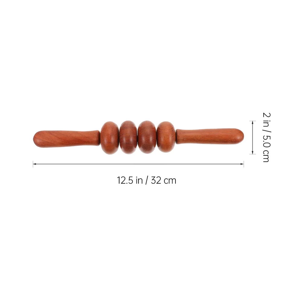 

1Pc Wooden Stick Muscle Roller Massager Abdominal Massager (Claret)