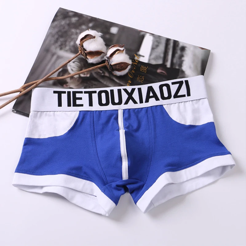 Новинка Мужское нижнее белье хлопковые боксеры Мужская мода Боксеры с низкой