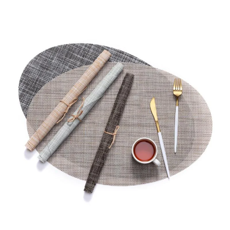 2 шт./упак. овальные 45x30 см настольные подстилки ПВХ Вязание столовые приборы