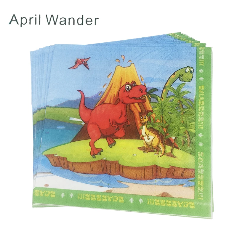 20 шт./лот новый стиль милая бумага с динозаврами салфетки динозавром Юрского