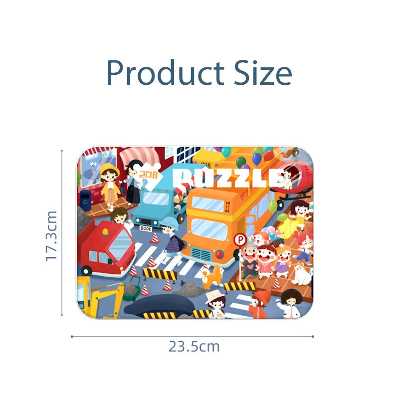

New 208 Pieces Iron Box Wooden Jigsaw Puzzle Baby Educational Wood Toy kids Animal Vehicle Dinosaur Puzzles Toys for Children