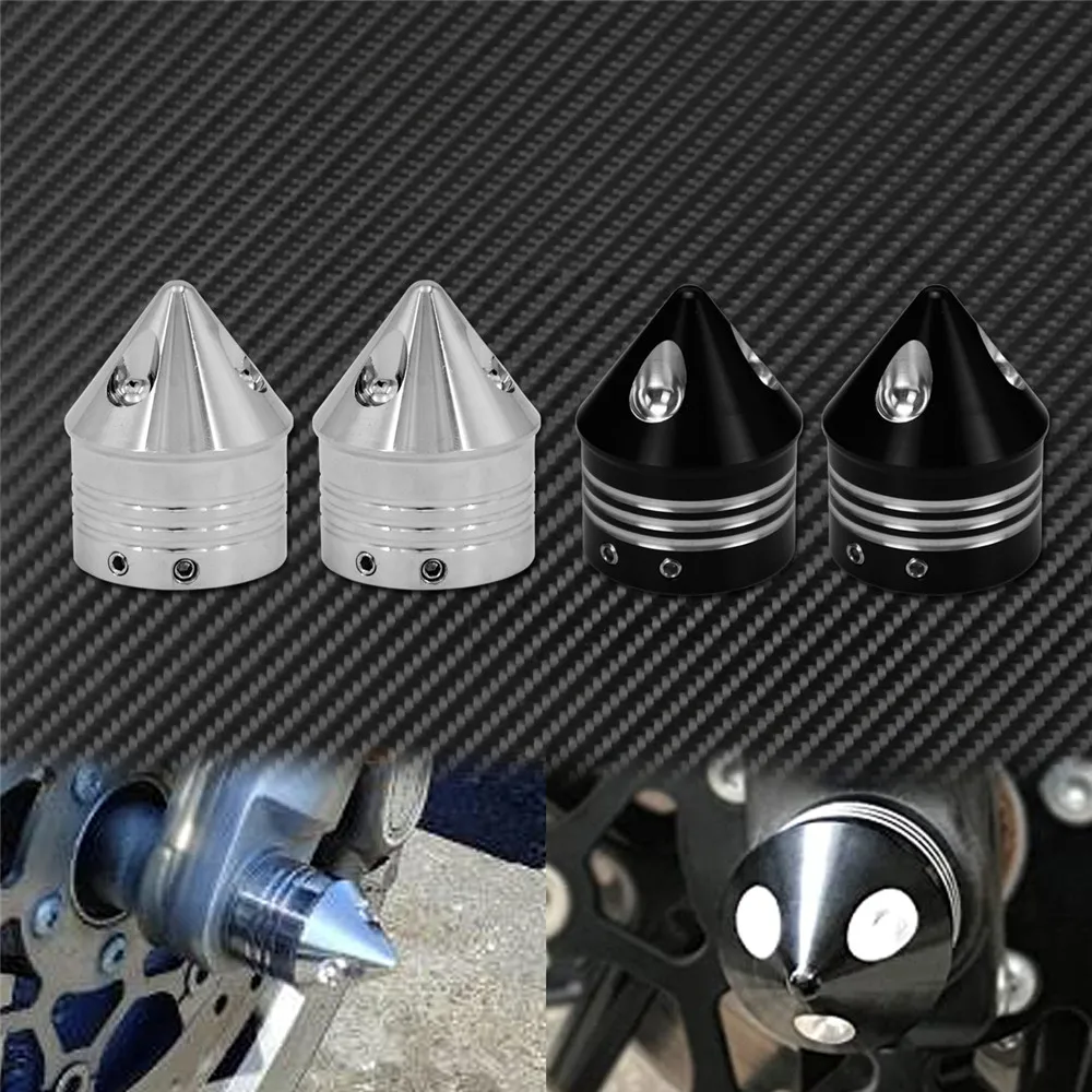 Колпачки для передней оси мотоцикла Алюминиевые черные/хромированные Чехлы гаек