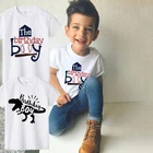 Футболка с короткими рукавами для мальчиков на день рождения, вечерние футболки на день рождения, летние топы для маленьких мальчиков, крутые футболки