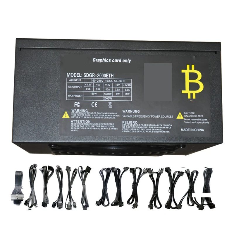 

New Original PSU For Thunderobot Full Module Supports 6-Card Power Supply Rated 1800W Peak 2000W Power Supply SDGR-2000ETH