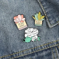 flower garden enamel pins plant mama daddy brooches bag clothes lapel pin gardening badge jewelry gift for kids friends
