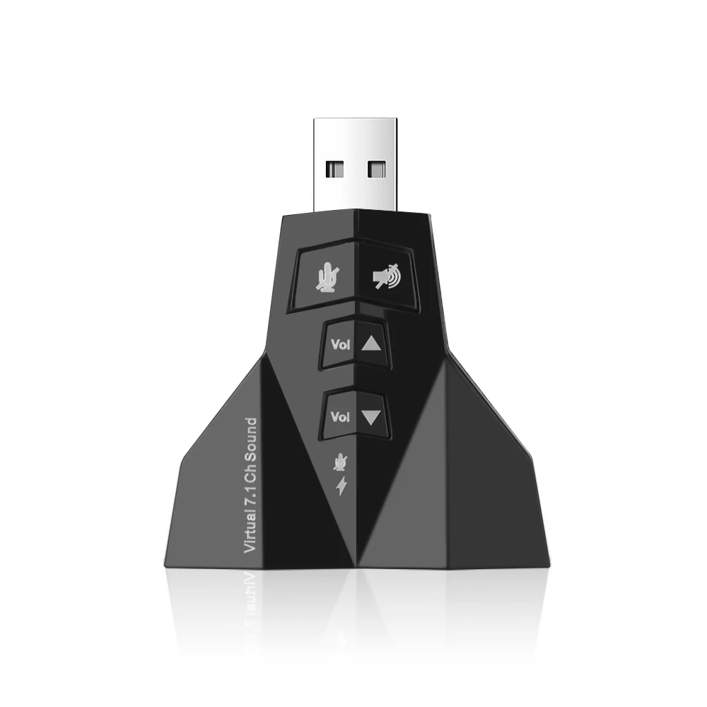 

kebidu External Virtual 7.1 USB 3D Sound Audio Card Adapter Channel converter Laptop PC for Macbook Two MIC / headset