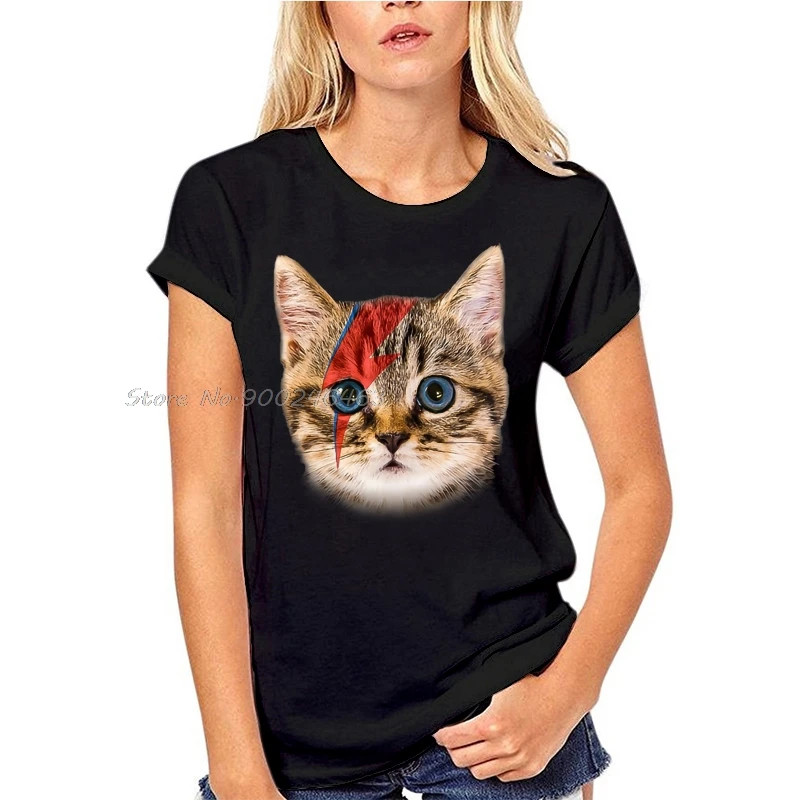 Футболка с изображением Дэвида Боуи Зигги кота подарок музыкальная одежда топ на