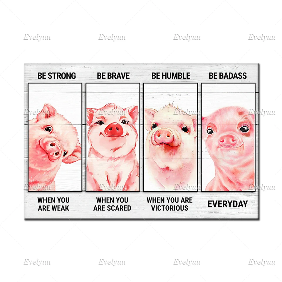 Постер для влюбленных свиней фермер фермерские подарки будьте сильными когда вы