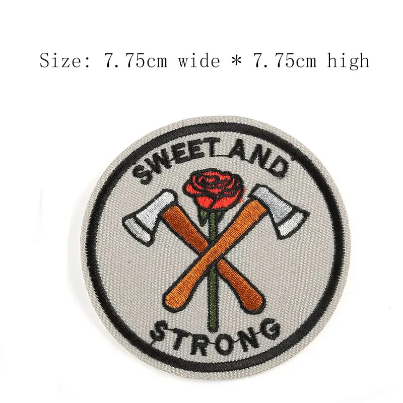 Бесплатная доставка нашивка с топором и розой для вышивки ширина 7 75 см