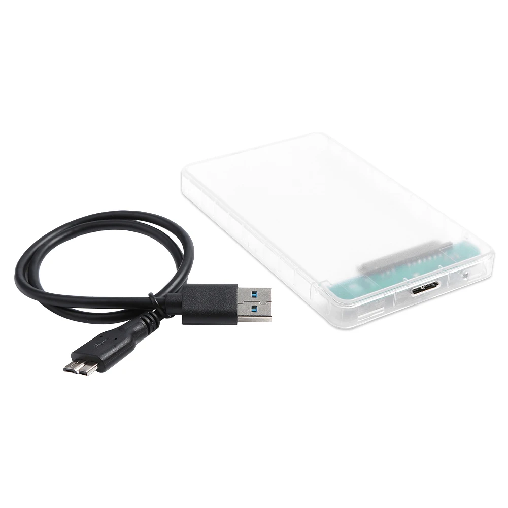 

2,5 дюймовый Прозрачный чехол для жесткого диска SSD SATA III к USB 3,0, корпус для жесткого диска для ноутбука, ноутбука, ПК