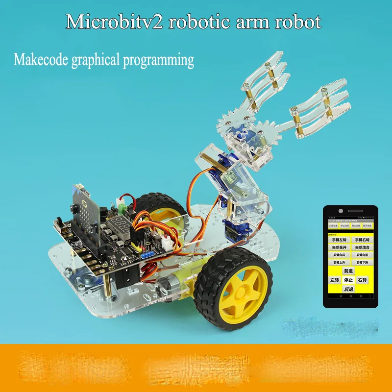Programming Robot Microbit Car Arm Intelligence Kit supports Makecode graphical programming