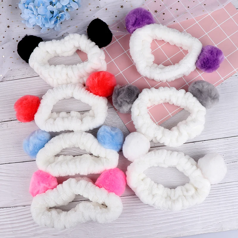 

Hot New Cute Panda Ear Headband Soft Cloth Head Wrap Women Headband For Girls Makeup Shower Washing Face Spa Mask Hair Band